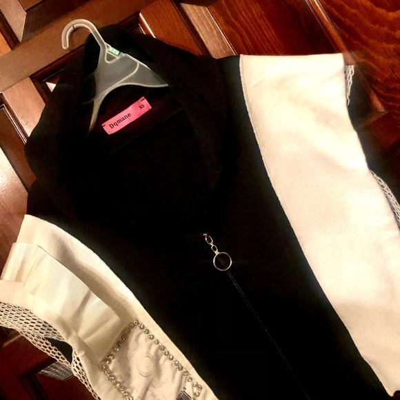 New NWT European brand black and white top jacket and pants suit size M/L - Picture 10 of 16